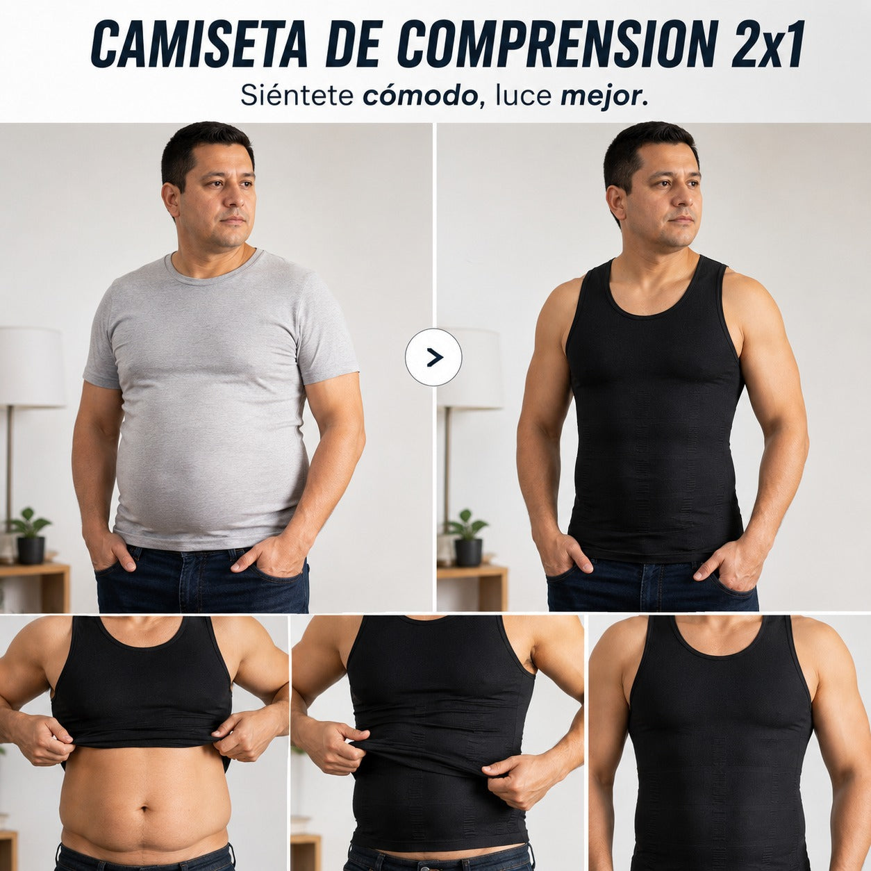 FitControl™ Camiseta de Compresión para Hombre - 2x1